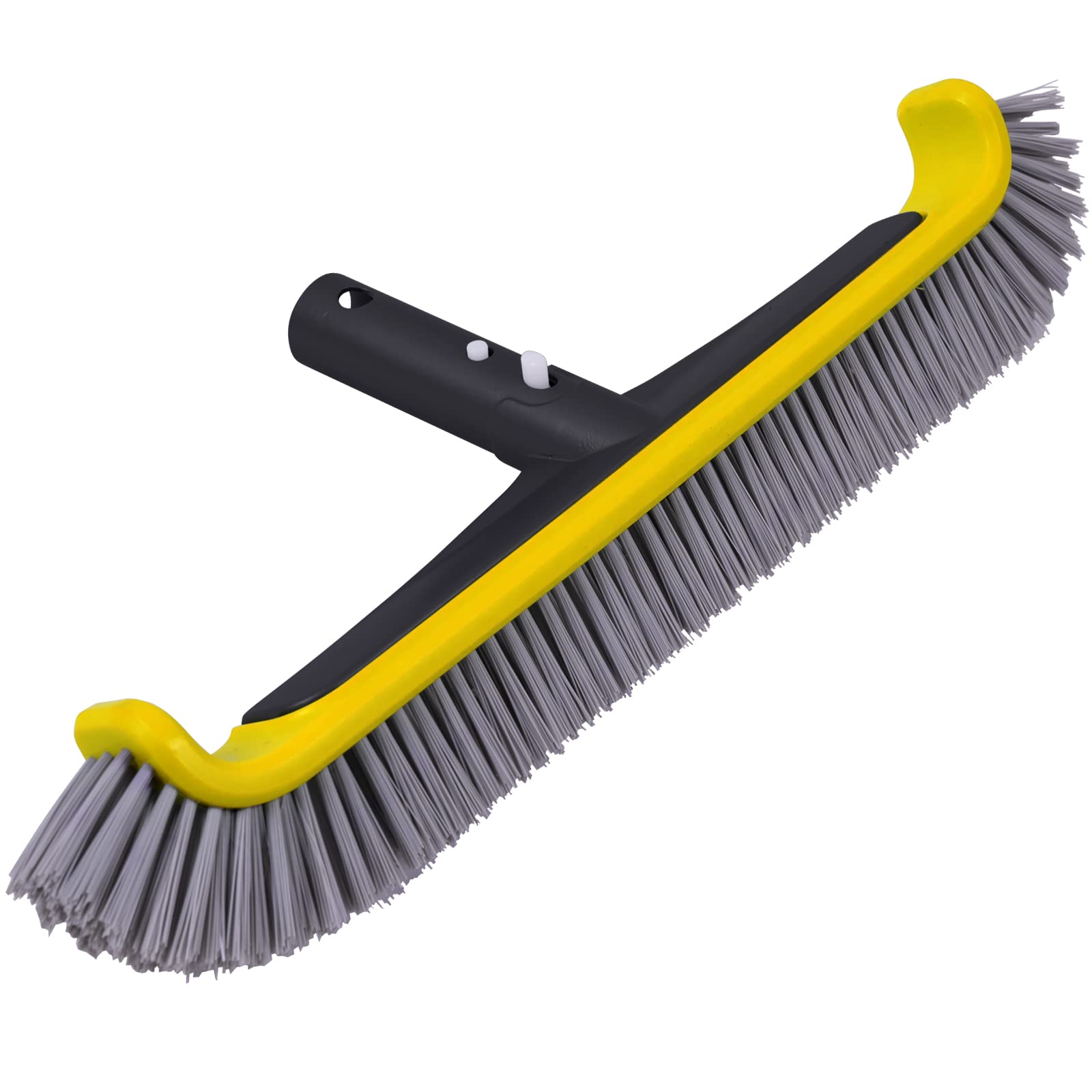 Heavy Duty Pool Brush with Aluminum Handle & Nylon Bristles - EZ Clip Design for Cleaning Pool Walls, Steps, Corners & Inground Pools - Perfect for Weekly Maintenance and Deep Cleaning