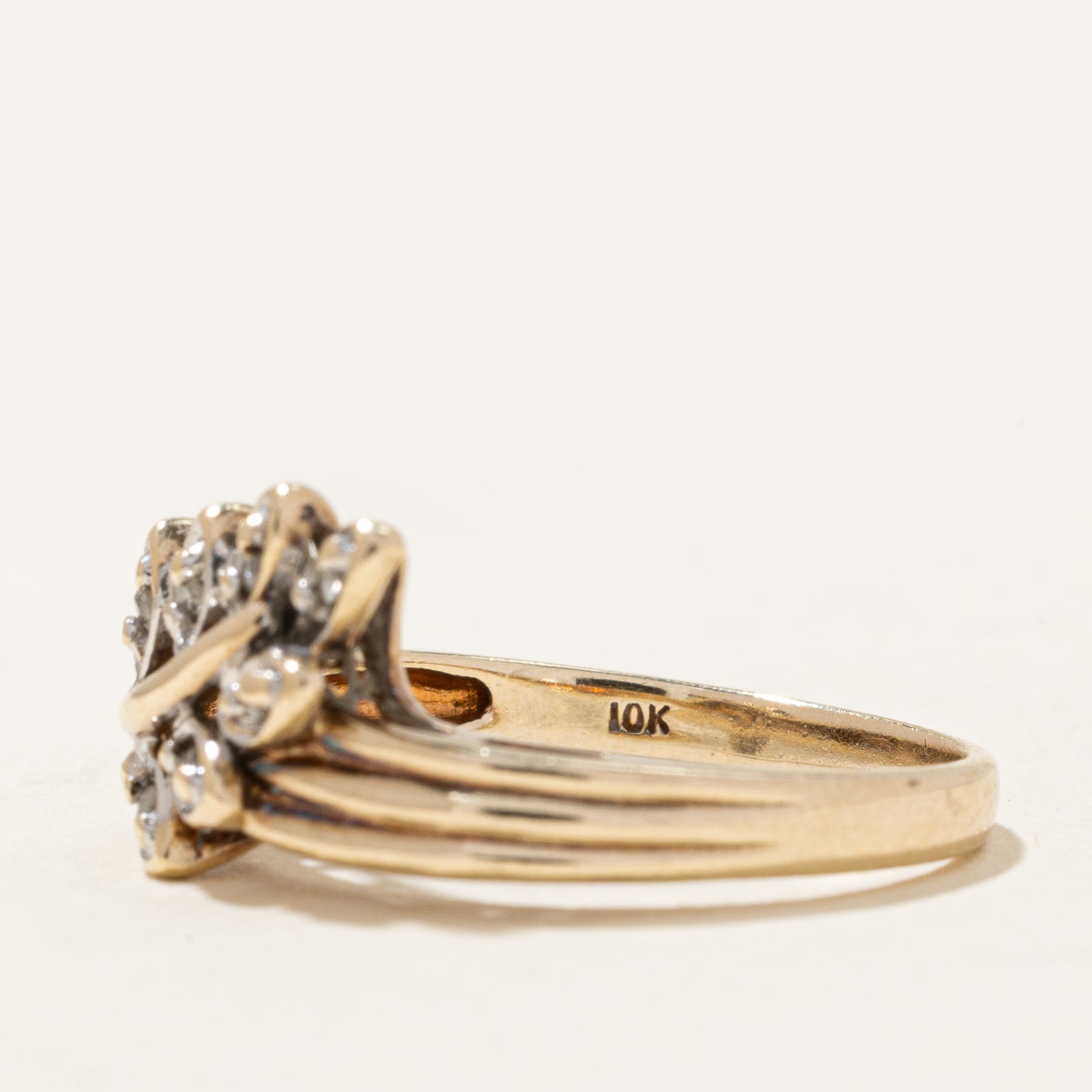 0.04ctw Diamond Leaf Ring - Size 6 | Elegant Nature-Inspired Jewelry for Women | Perfect for Weddings, Anniversaries & Everyday Wear