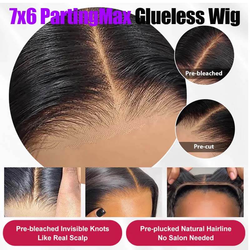 Eullair Wear and Go Wigs - Pre Plucked 9x6 Lace Front Human Hair Wig, Kinky Straight Glueless Wig with Bye Bye Knots for Black Women - Perfect for Daily Wear, Parties & Special Occasions