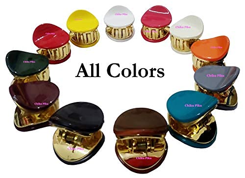 Korean Hair Clips for Girls - 3 Pack Round Plastic Hair Clutches with Storage Box, Scratch-Free Hair Accessories for School, Party & Daily Use