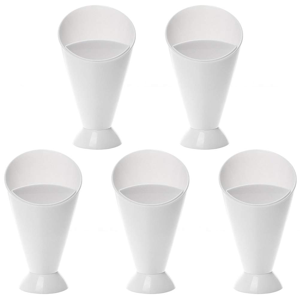 Amosfun White Salad Cup French Fry Cone Dipping Bowls - 50 Pack Reusable Snack Holders for Home, Restaurant, Hotel & Party Decorations - Perfect for Movie Nights, Picnics, and Fast Food Serving