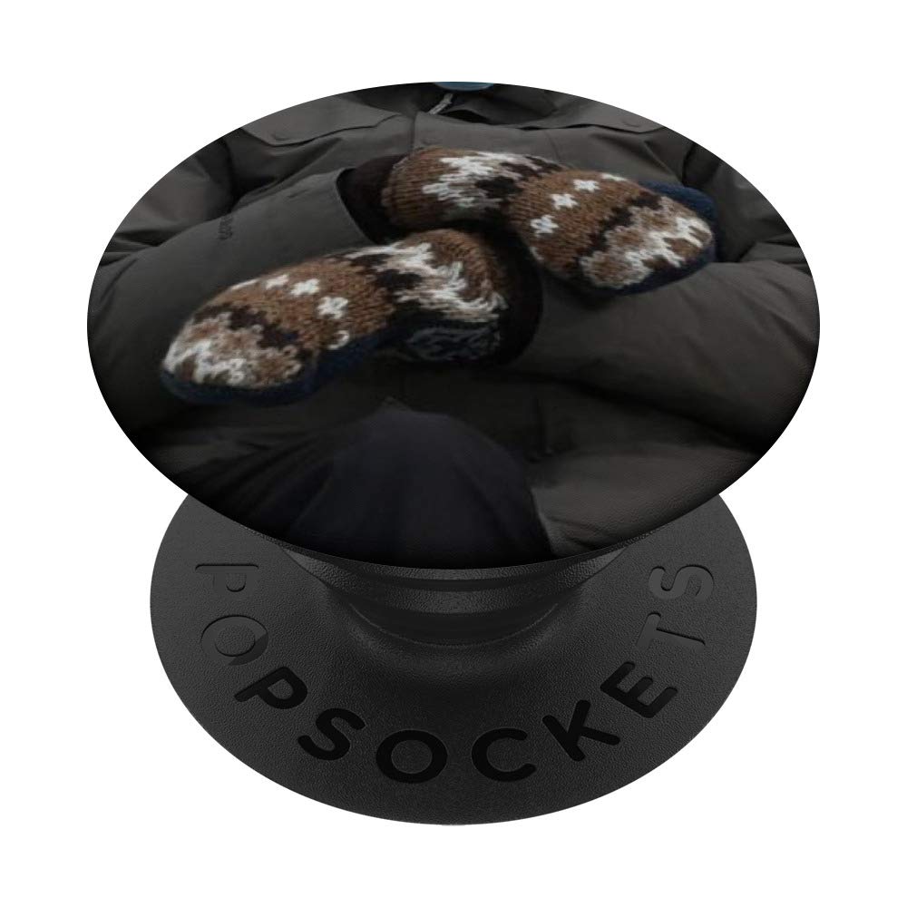 Bernie & His Mittens - 2021 Inauguration PopSockets PopGrip | Swappable Phone Grip for iPhone, Samsung & Tablets | Perfect for Selfies, Video Calls & Secure Holding