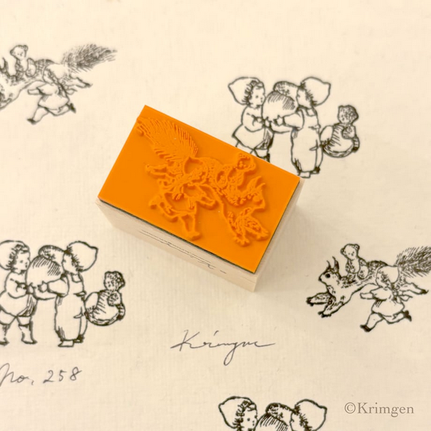 Krimgen Wooden Rubber Stamp - Running with Squirrel Design for Scrapbooking, Card Making & DIY Crafts | Handmade Stamps for Paper Crafting & Stationery