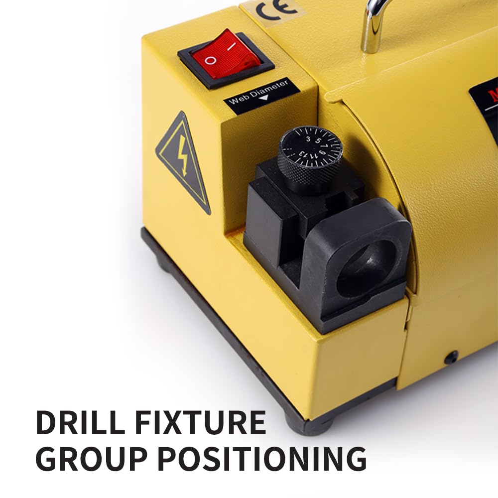 MR-13A Drill Bit Sharpener - 3mm to 15mm Portable Grinding Machine with 13 Collets, Adjustable 95°-135° Point Angle for Sharpening Twist Bits - Perfect for DIY, Woodworking & Metalworking Projects