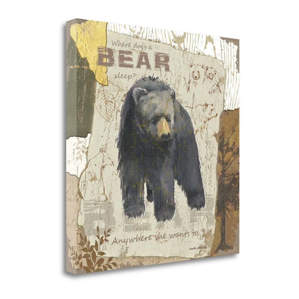 Bear Sleep by Anita Phillips - Premium Fine Art Giclee Print on Gallery Wrap Canvas, Ready to Hang Wall Decor - Perfect for Living Room, Bedroom & Office