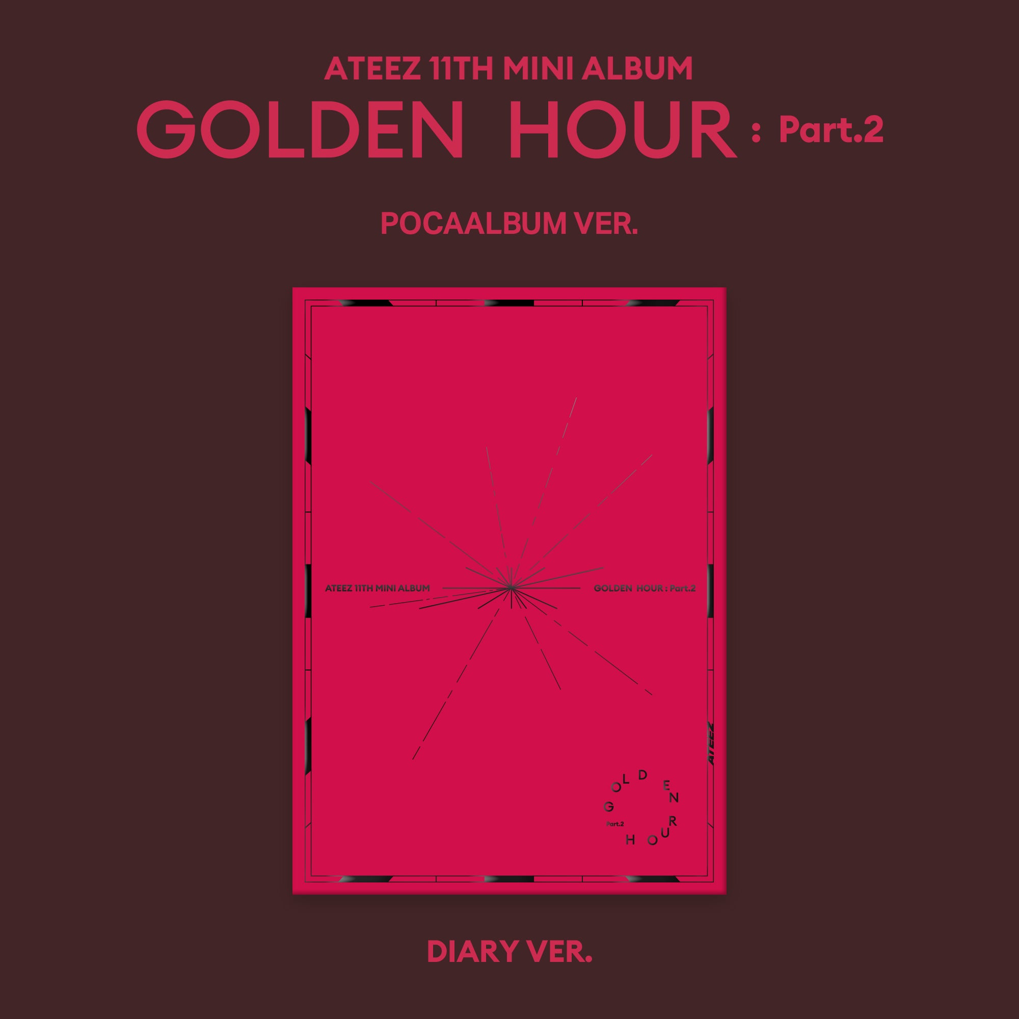 ATEEZ 11th Mini Album 'GOLDEN HOUR : PART.2' (POCA) - Kpop Merchandise, Limited Edition CD + Photocards - Perfect for Kpop Fans, Collectors & Gift Giving