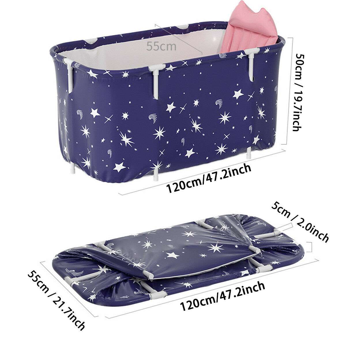 120CM Large Folding Bathtub Barrel for Adults - Portable Spa Sauna Tub for Home Relaxation, Perfect for Family Bath Time and Stress Relief