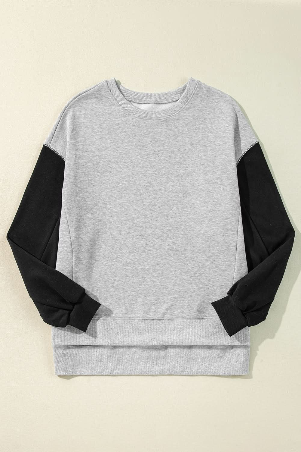 Stylish Gray Drop Shoulder Pullover Sweater for Women - Cozy Oversized Knit Top for Casual Outfits & Layering in Fall & Winter