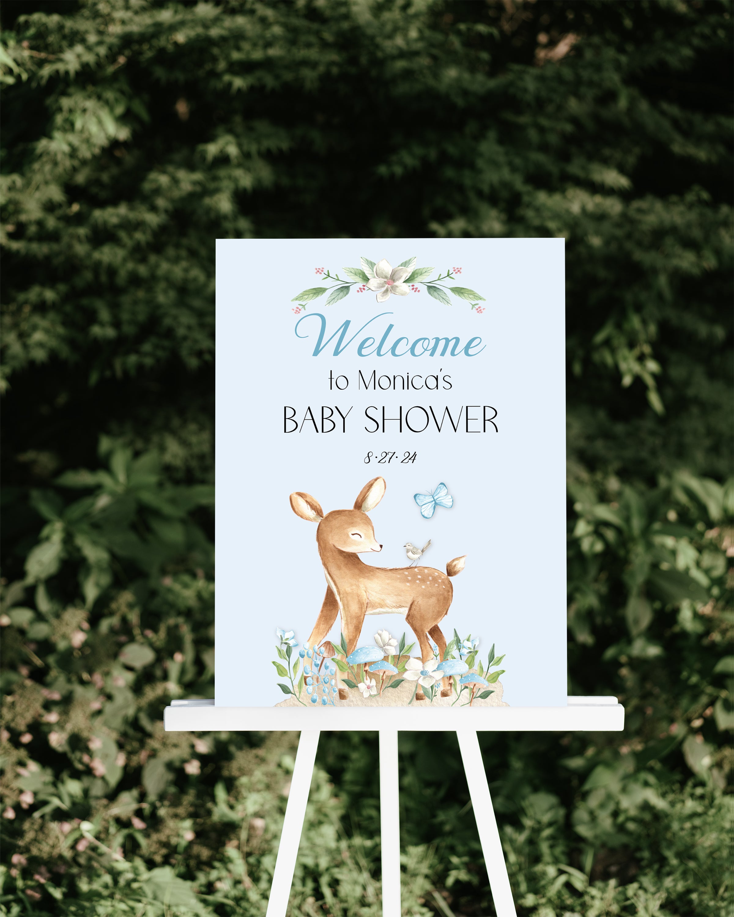 Oh Deer Baby Shower Welcome Sign - Wooden Nursery Decor for Gender Neutral Baby Shower Party - Perfect for Outdoor, Indoor, and Backyard Baby Celebrations