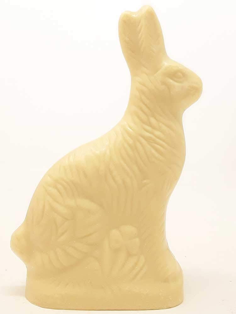 Premium White Milk Chocolate Easter Bunny - 6oz Solid Chocolate Treat in Cellophane Bag | Easter Basket Stuffers, Holiday Gifts & Party Favors | Perfect for Easter Celebrations, Classroom Treats & Spring Gatherings
