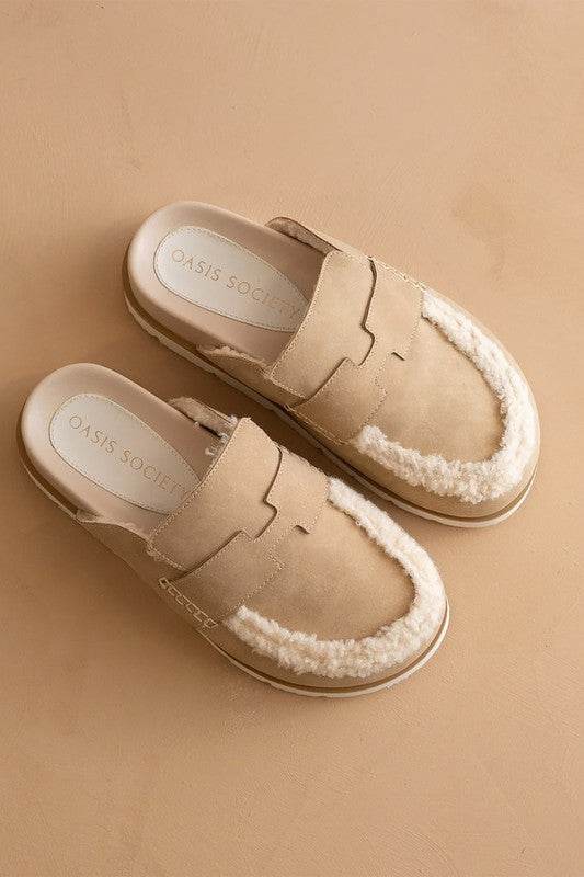 Avalon Suede Shearling Lined Slip-On Loafers - Women's Comfortable House Shoes for Indoor & Outdoor Wear - Perfect for Lounge, Errands, and Casual Outings