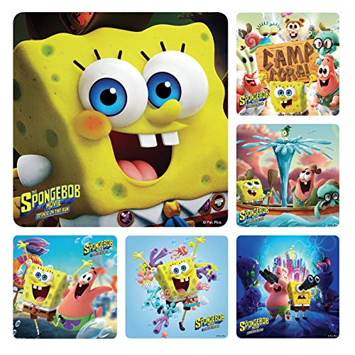 SpongeBob Movie: Sponge on The Run Stickers - 100 Pack with 6 Assorted Designs - Perfect for Scrapbooking, DIY Crafts, and Kids' School Projects