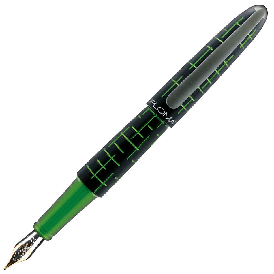 Diplomat Elox Matrix Fountain Pen - Black & Green with 14K Gold Nib | Premium Writing Instrument for Professionals, Calligraphy & Gift Giving