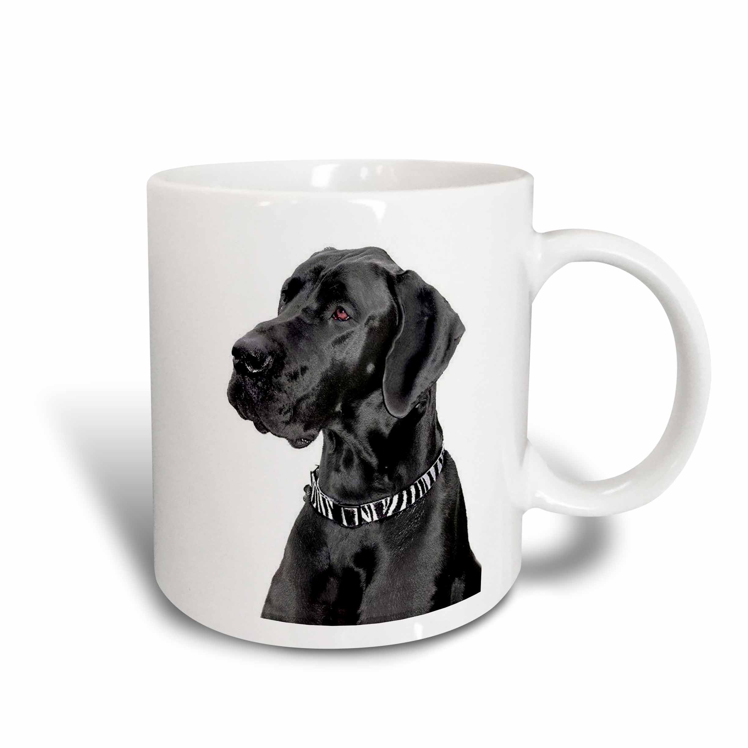 Black Great Dane Two Tone Red Ceramic Coffee Mug - 11 oz, Red & White - Perfect for Dog Lovers, Office Use & Gift Giving