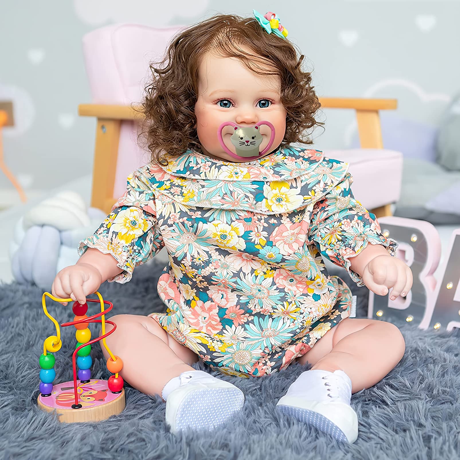 TERABITHIA 24 Inch Realistic Reborn Baby Doll - Lifelike Weighted Soft Body, Flexible Limbs, Collectible Art Doll for Girls | Perfect Birthday Gift, Nursery Decoration & Pretend Play Companion