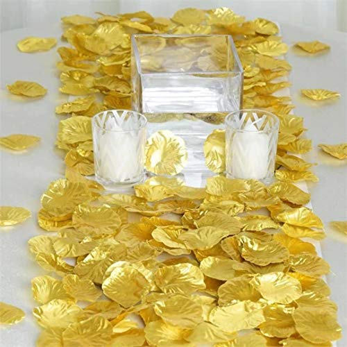 1200 PCS Premium Silk Rose Petals - Realistic Artificial Flower Petals for Wedding Decor, Bridal Shower, Party & Event Decorations (Gold) - Perfect for Aisle Scattering, Table Centerpieces & Romantic Backdrops