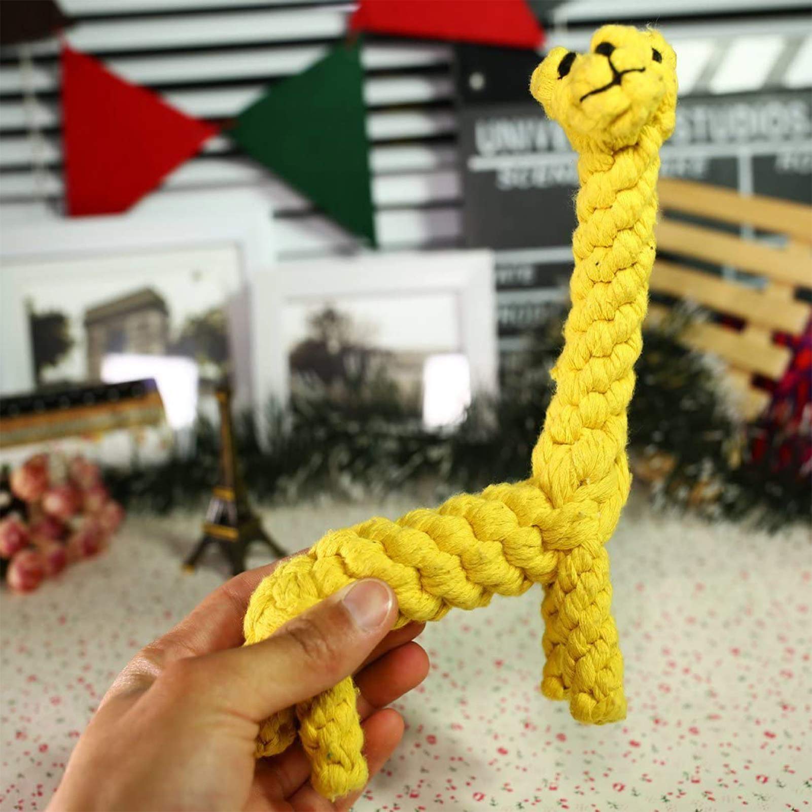 Durable Dog Chew Toys for Puppies & Adult Dogs - Rope Ball Knot Teething Toys for Small to Medium Dogs, Training Treats & Boredom Relief (Giraffe Design) - Perfect for Indoor Play, Outdoor Fetch & Dental Health