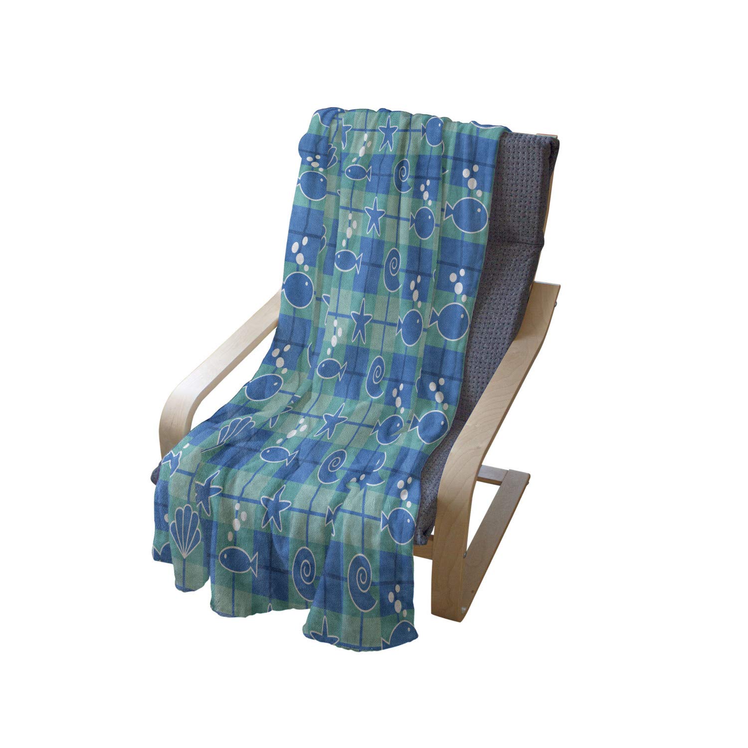Ambesonne Sea Shells Flannel Fleece Throw Blanket - 60