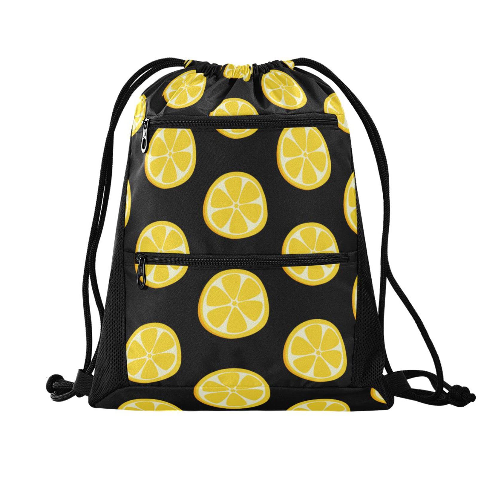 Lightweight Drawstring Backpack for Women & Men - Breathable Mesh Gym Sack with Zipper Pocket - Sports, Yoga, Shopping, Pool & Travel Bag - Pattern 94 (One Size) - Perfect for Workouts, Beach Trips & Daily Use