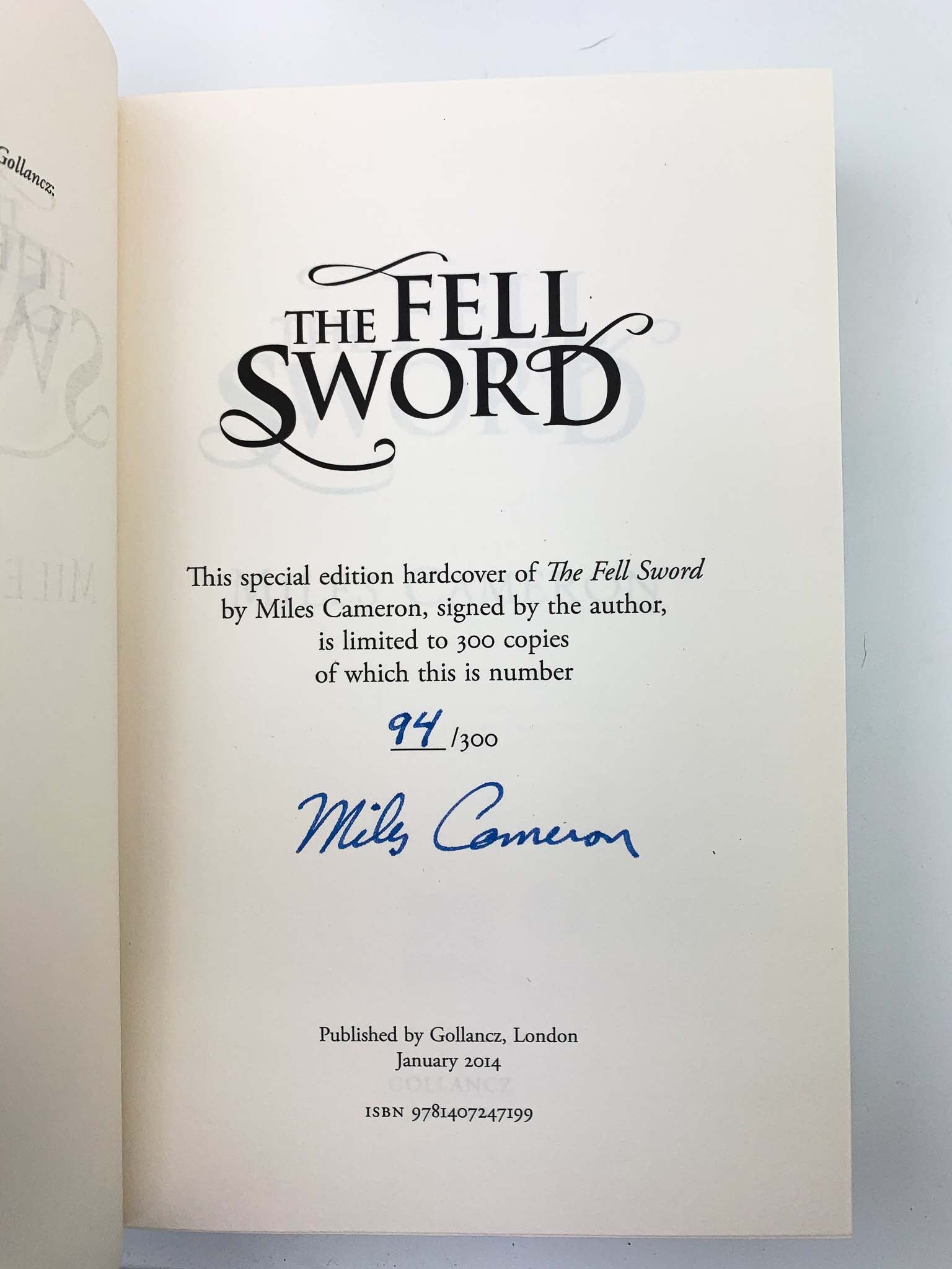 The Fell Sword by Cameron Miles - Signed First Edition - Epic Fantasy Novel for Collectors & Readers