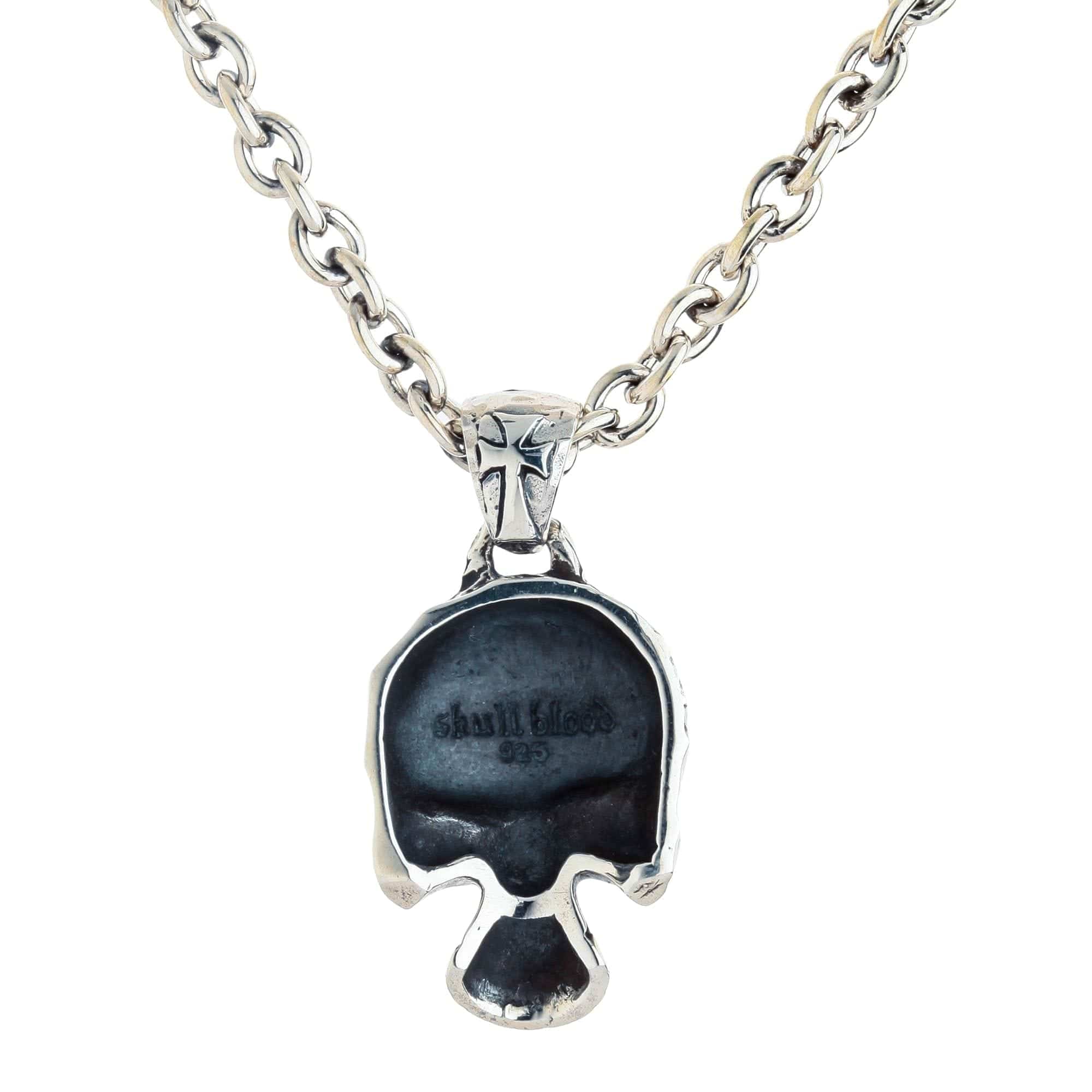 Punk Skull 925 Sterling Silver Biker Pendant Necklace for Men - Gothic Jewelry for Motorcycle Riders, Rock Music Fans & Edgy Fashion Lovers