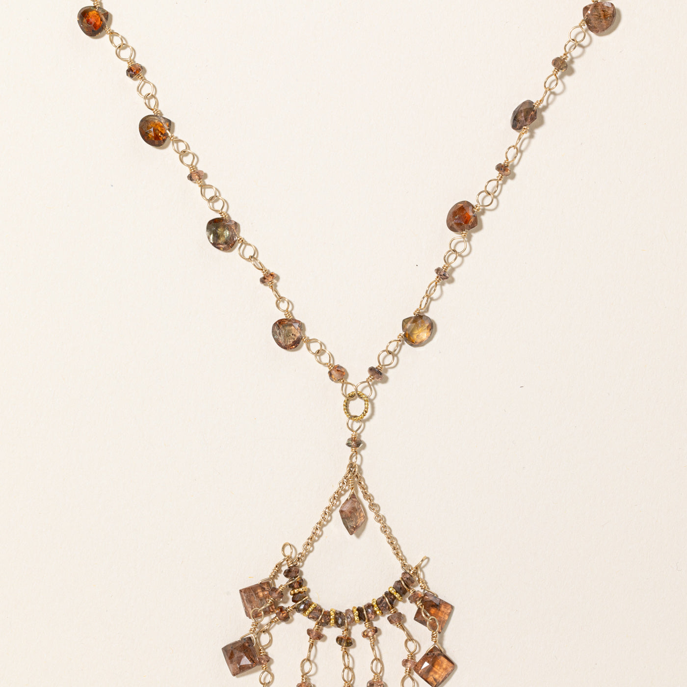 Vintage Smokey Quartz Bead Necklace - 20.00ct Natural Gemstone Jewelry, 16 Inch Adjustable Chain for Women | Perfect for Boho, Casual & Evening Wear