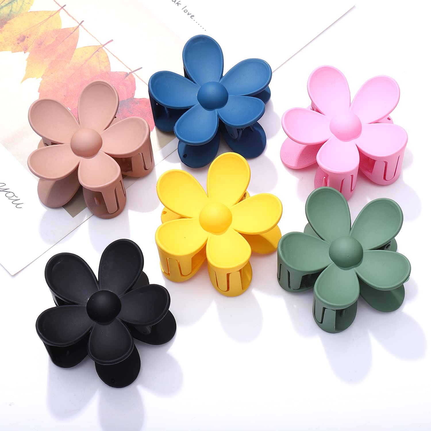 6 Pack Matte Non-Slip Hair Claw Clips for Women - Strong Hold Hair Clips for Thick, Medium & Thin Hair - Cute Pastel Hair Accessories for Girls & Women - Perfect for School, Work & Everyday Styling