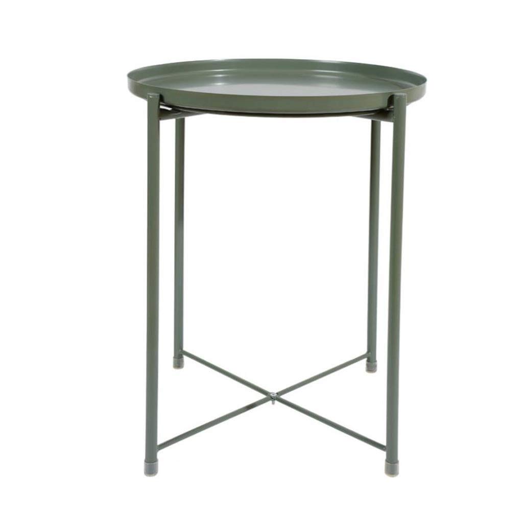 Modern Metal End Table with Tray - Small Side Table, Nightstand, Coffee Table, Sofa Table (44x44x52cm) - Easy Assembly for Living Room, Bedroom & Office Use