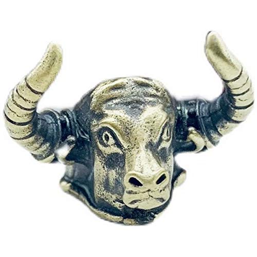 Vintage Brass Bull EDC Beads Keychain - DIY Paracord Accessories for Survival Kits, Camping Gear & Outdoor Adventures