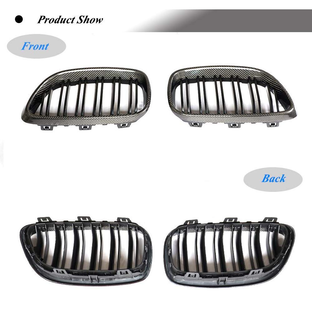 F22 F23 F87 CF Front Kidney Grille for BMW 2 Series 220i 228i 230i M235i M2 (2014-2018) - Carbon Fiber Twin Slat Grille Trim Frame Cover | Upgrade Your BMW's Front End Style