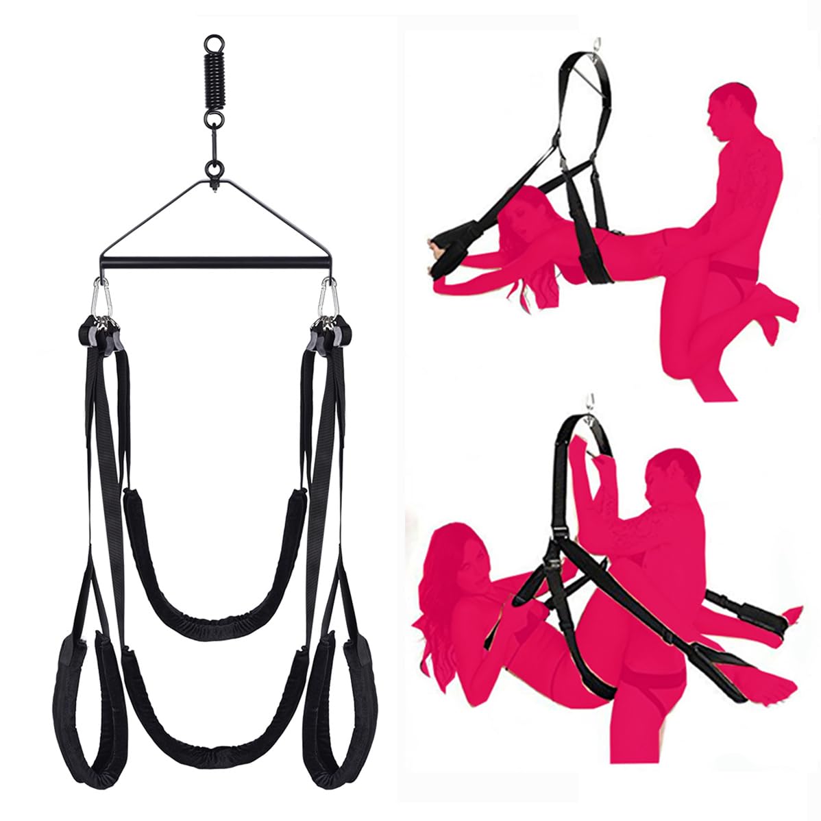 360° Rotating Sex Swing - BDSM Bondage Restraints Kit for Adults & Couples | Premium Bedroom Swing Toy, Yoga Swing & Kinky Sex Furniture | Perfect for Ceiling Mount, Spice Up Intimacy & Indoor Fitness Training
