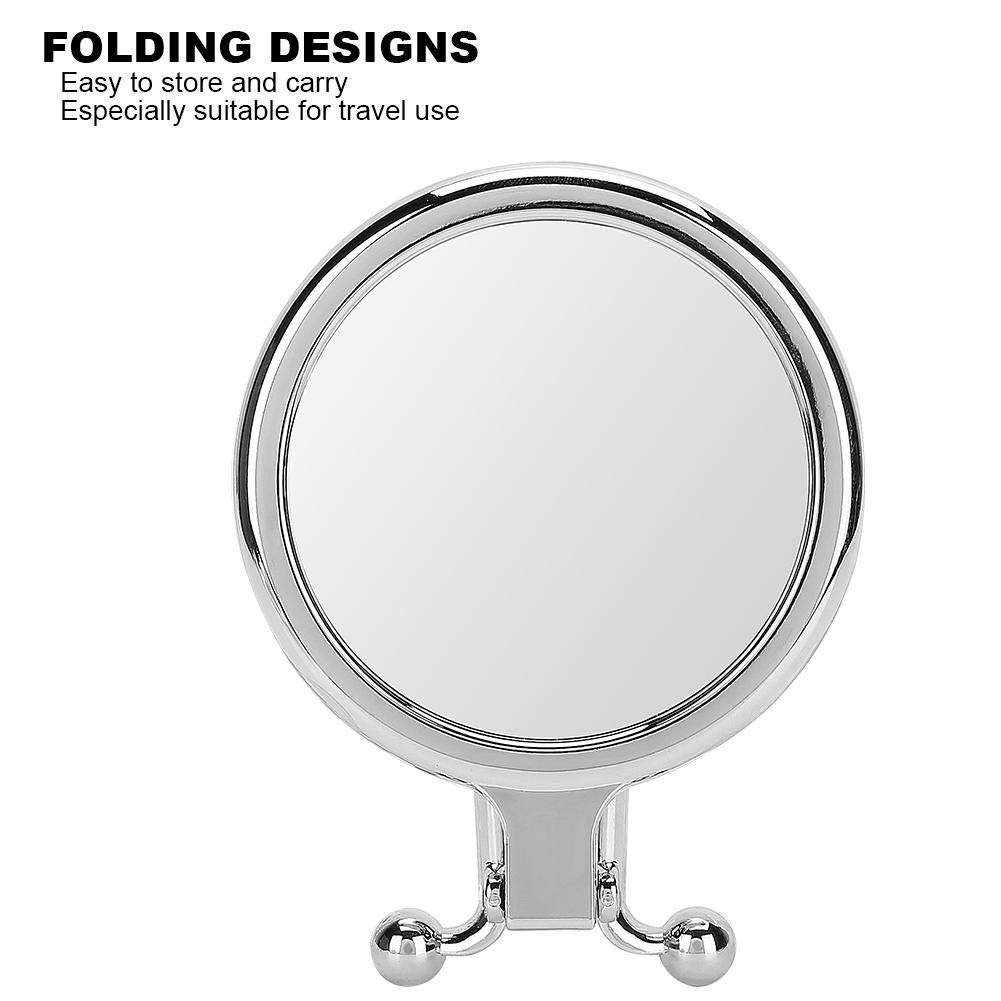 Zetiling 5X Magnifying Makeup Mirror - Double Sided Folding Handheld Mirror with Adjustable Stand for Cosmetic, Shaving & Eyebrow Grooming | Perfect for Home Vanity, Bathroom, Travel & Portable Use