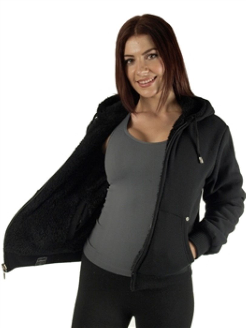 1 PC. Women's Reversible Faux Fur Lined Hooded Jacket - Cozy Winter Outerwear for Casual Wear & Outdoor Activities