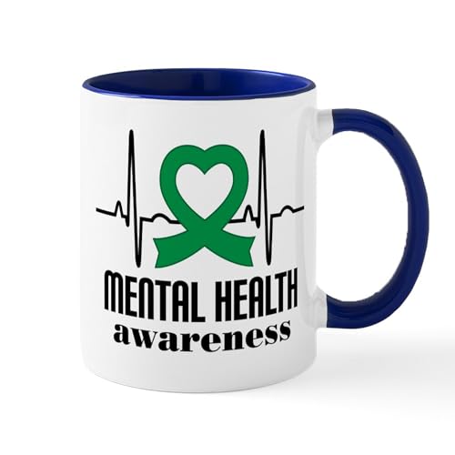 White/Navy Inside - Mental Health Heartbeat