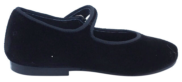 Luccini Girls Black Velvet Mary Jane Shoes with Grosgrain Ribbon Trim - Elegant Dress Shoes for Weddings, Parties & Special Occasions
