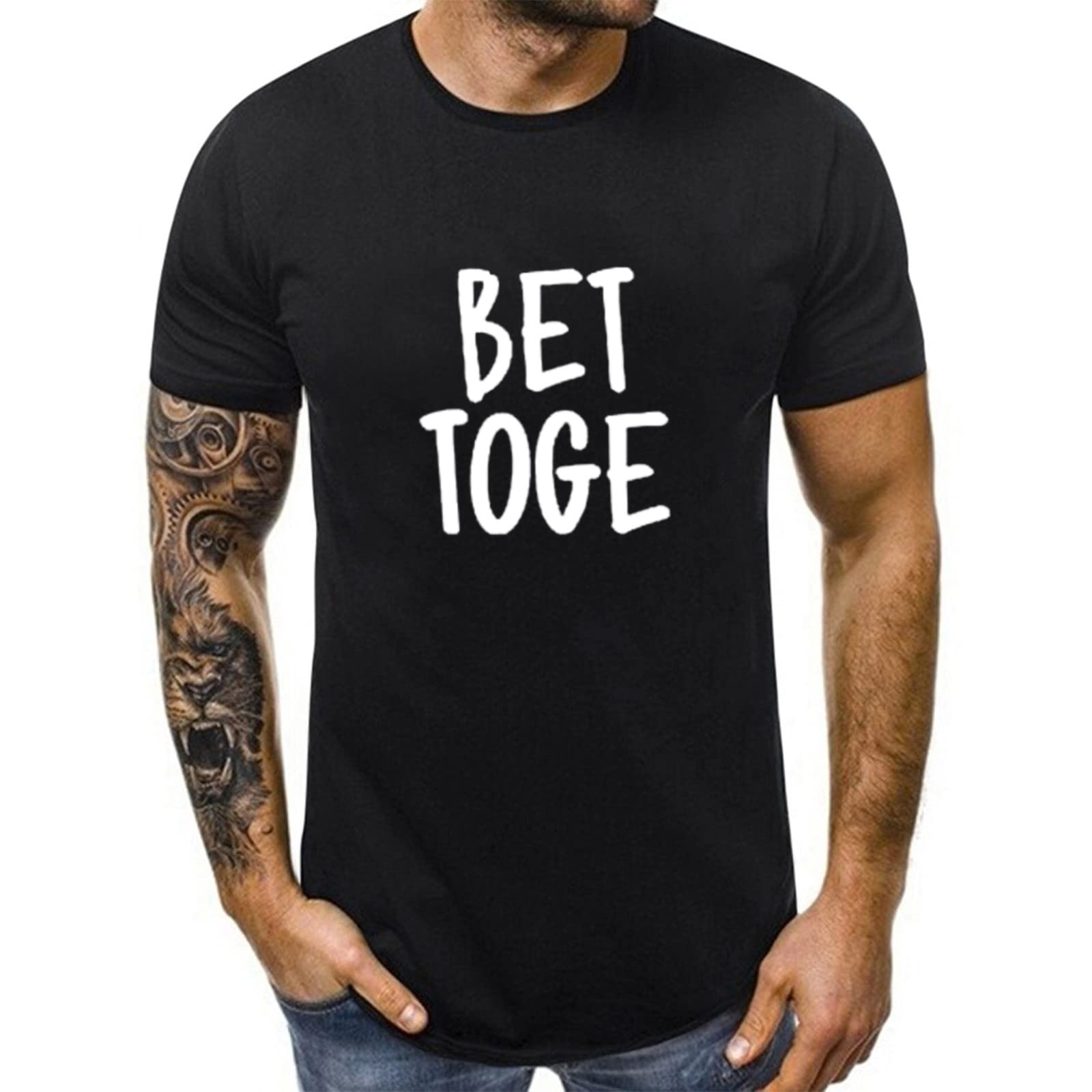Men's Valentine's Couple T-Shirts - Short Sleeve Print Tops for Lovers