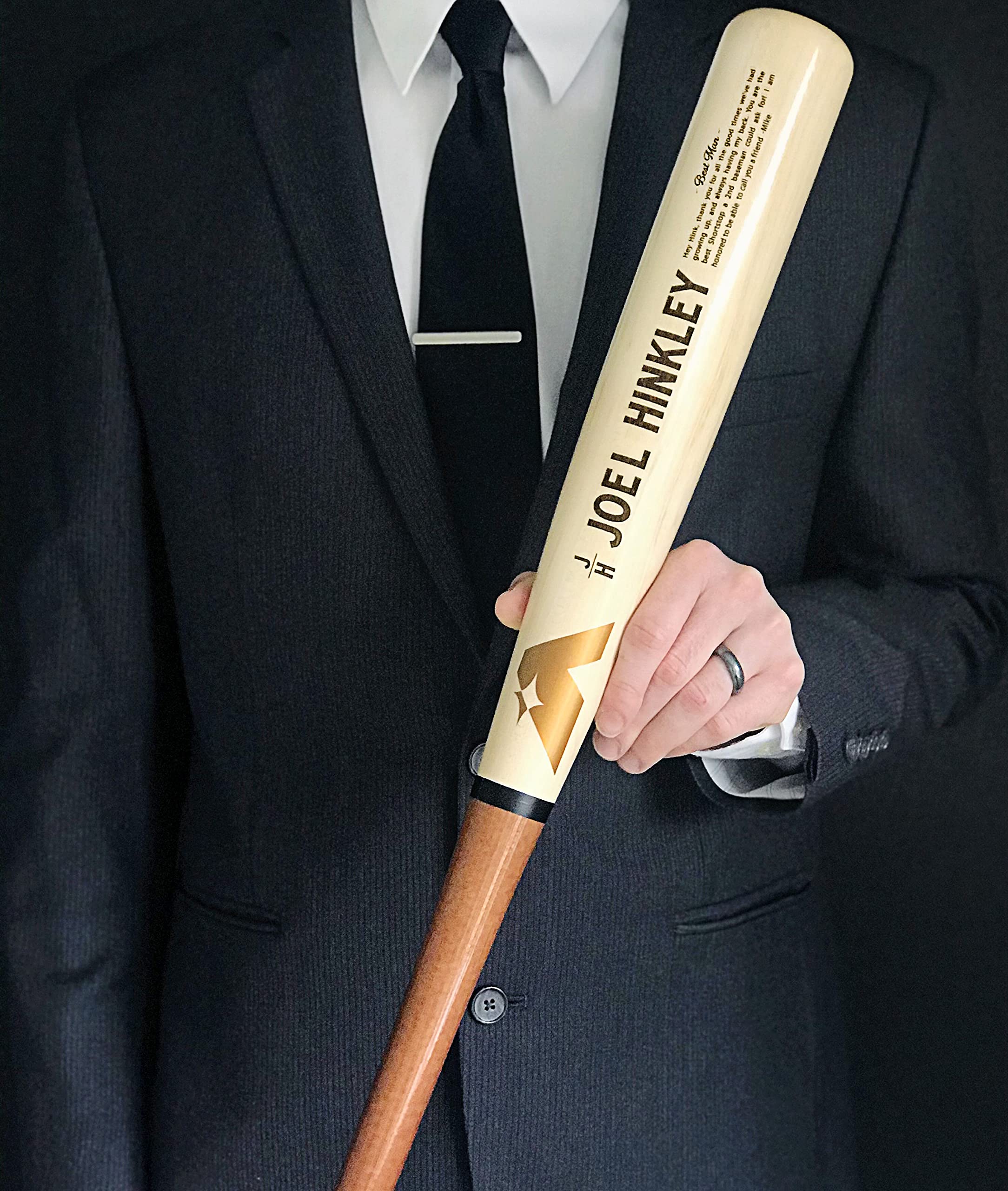 Personalized Baseball Bat Gift for Groom - Custom Engraved Wooden Baseball Bat for Best Man, Groomsmen & Wedding Party - Perfect Baseball-Themed Wedding Gift from Bride (Great for Rehearsal Dinners & Bachelor Parties)