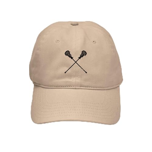 Khaki - Distressed Lacrosse Sticks Cap