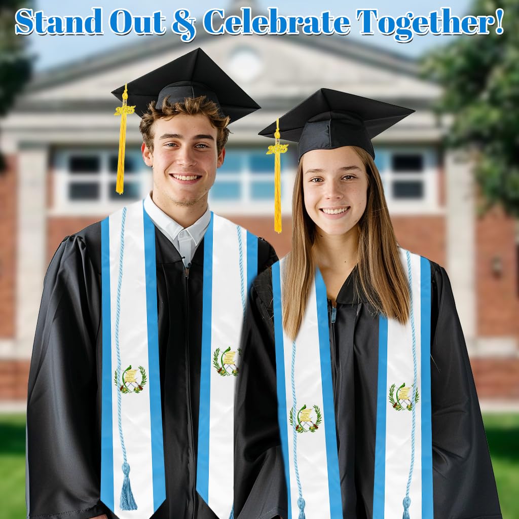 2025 Graduation Stole with Guatemala Flag - Class of 2025 Sash for Graduation Ceremony - Perfect Gift for Guatemalan Students & Graduates - Celebrate Academic Achievements & Cultural Pride