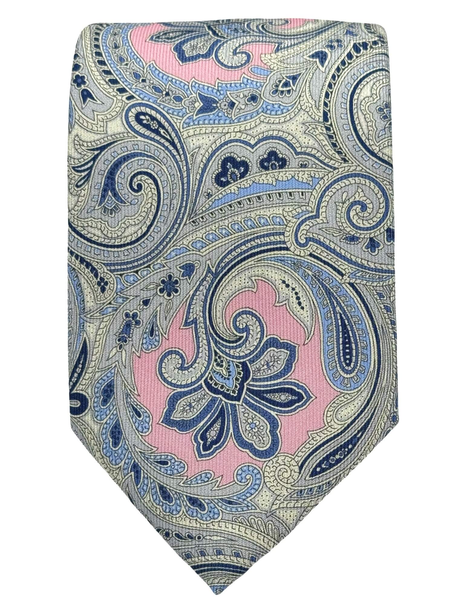 DÉCLIC Verwood Paisley Tie for Men - Stylish Pink Necktie for Weddings, Business & Formal Occasions