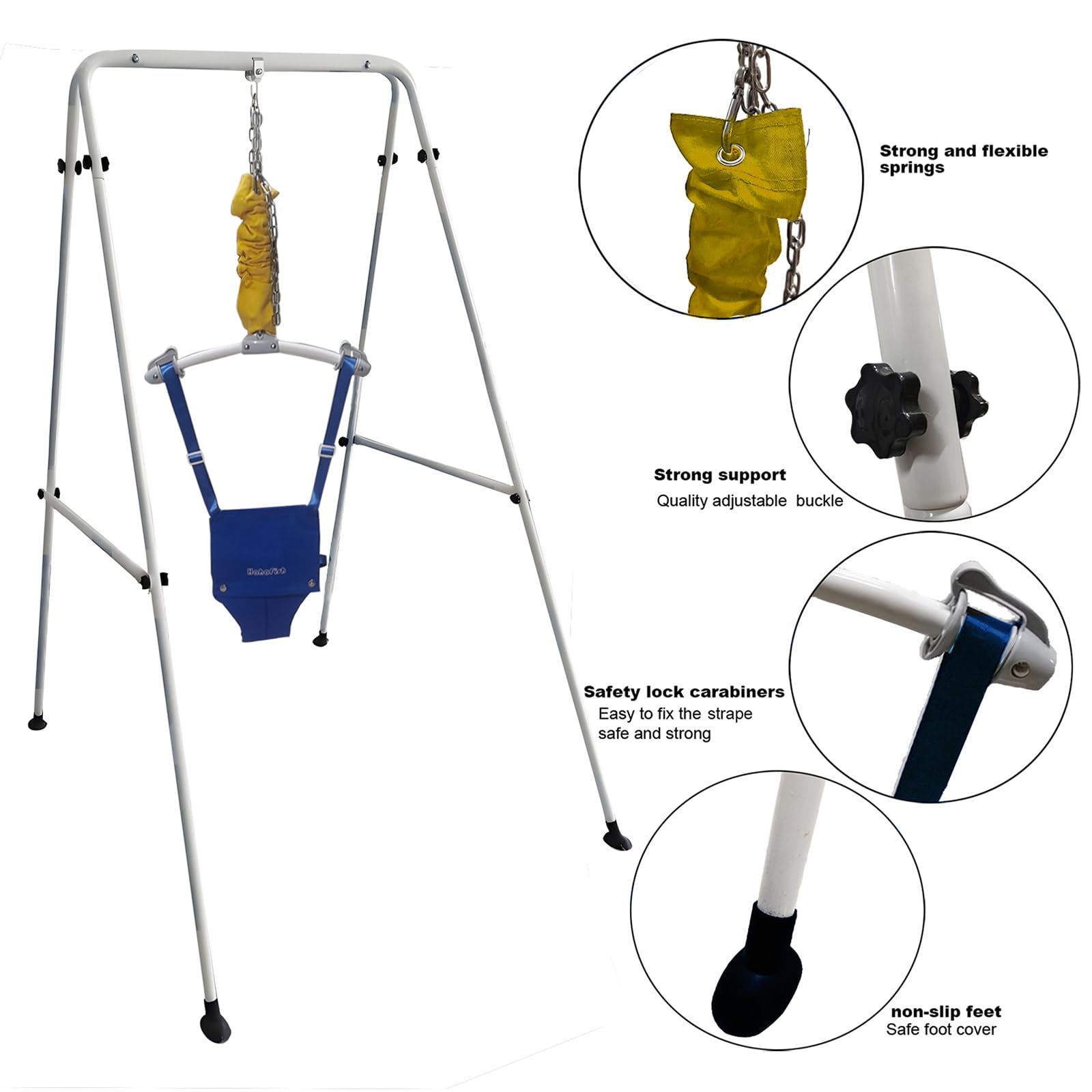 Adjustable Baby Door Jumper with Hanging Shelf - Stylish Toddler Bouncer & Activity Toy for Infants | Perfect for Playtime, Exercise & Developmental Stimulation