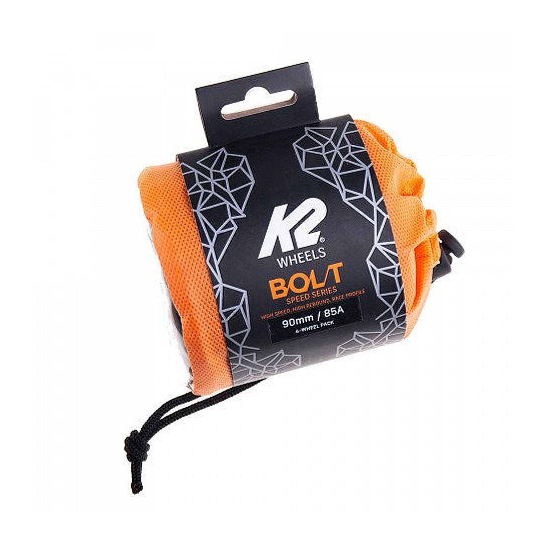 K2 Bolt Speed 90mm 85a 4pk Skateboard Wheels - High Performance Cruiser Wheels for Smooth Riding on Streets & Parks