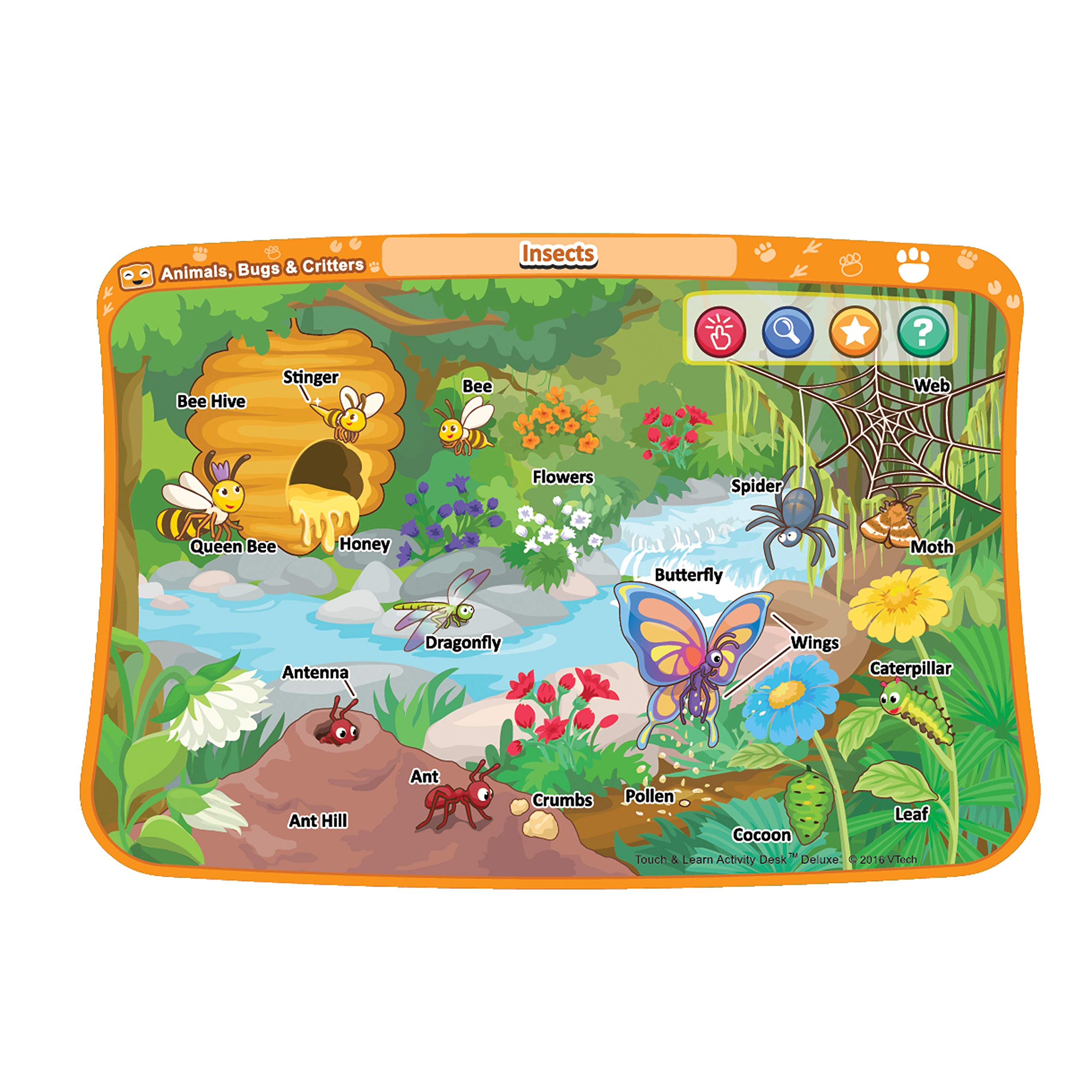 VTech Touch and Learn Activity Desk Deluxe Expansion Pack - Animals, Bugs & Critters Learning Toy for Kids | Preschool Educational Activity for Home & Classroom Use