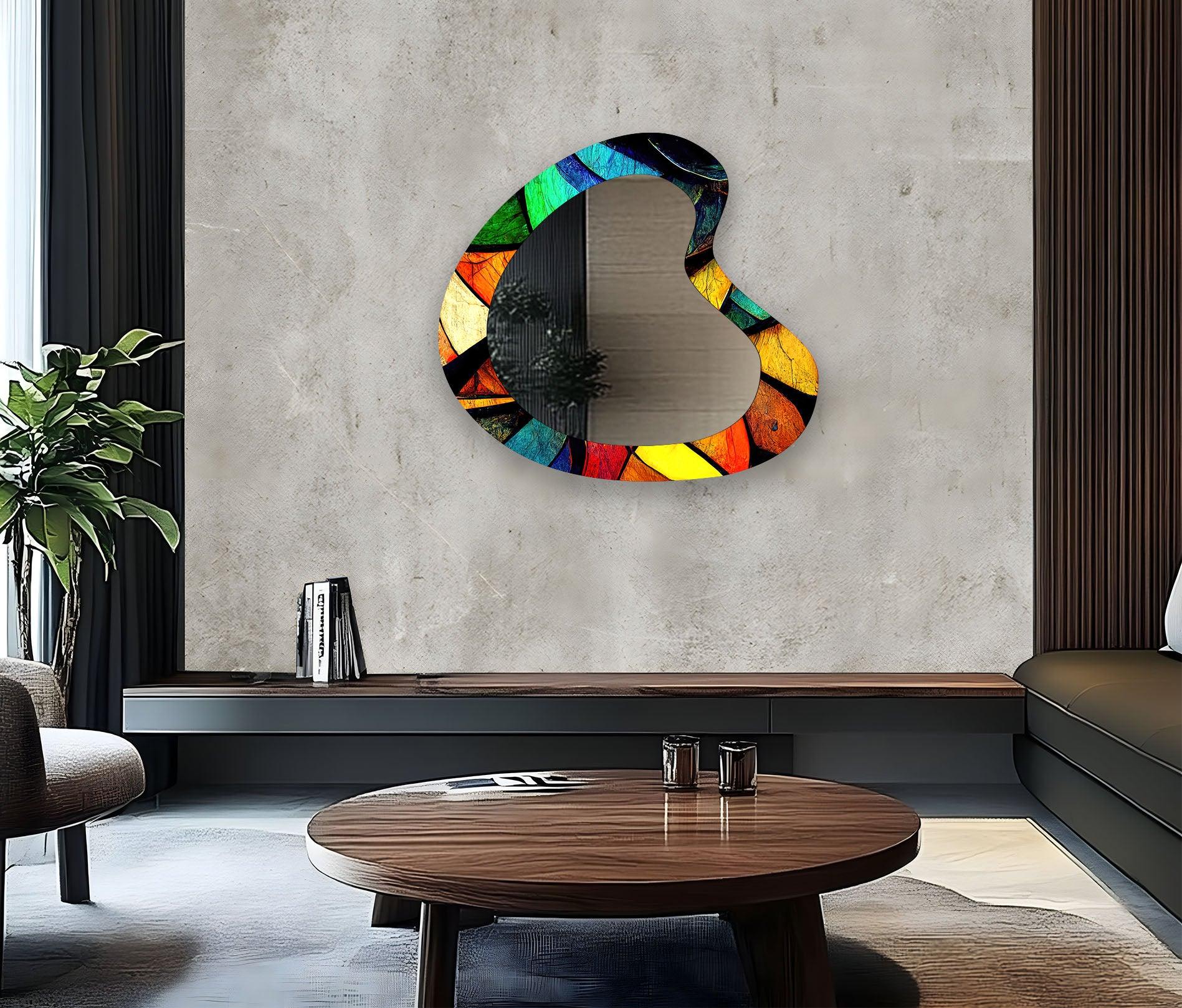 Stylish Modern Asymmetrical Wall Mirror - Unique Decorative Home Accent for Living Room, Bedroom & Entryway Decor