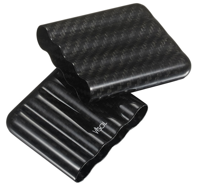 Premium Landon Carbon Fiber Mini Cigar Case - Compact & Durable Travel Humidor for Cigars - Perfect for Outdoor Adventures, Business Trips & Gifting