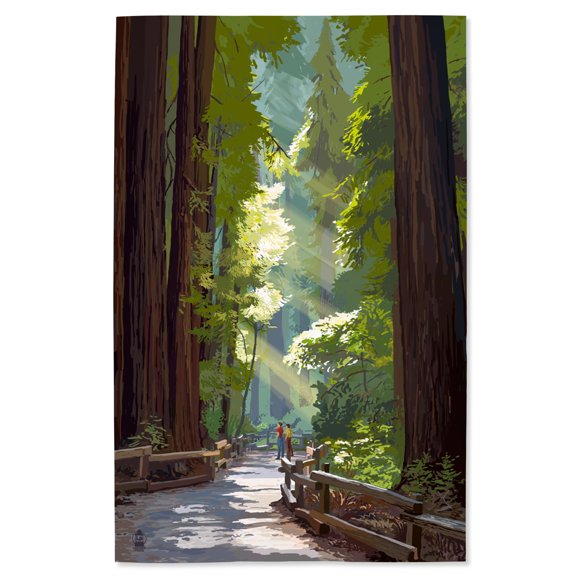 Pathway in Forest - 16x24 Giclee Gallery Art Print, Vivid Textured Wall Decor for Living Room, Bedroom & Office | Nature Landscape Painting, Premium Canvas Artwork