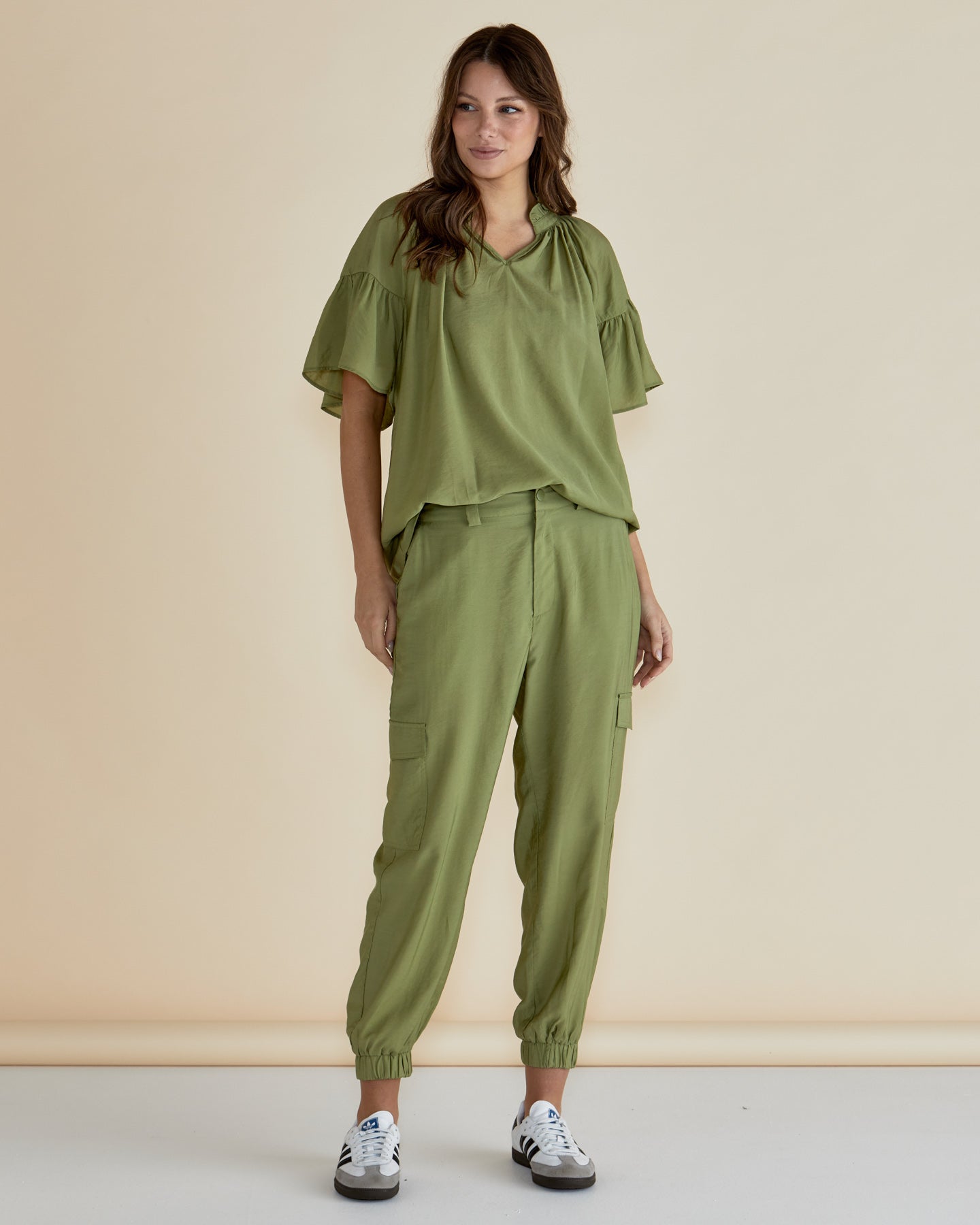 Betty Basics Adrianna Jogger Pants for Women - Soft Comfortable Casual Lounge Pants in Pistachio Green - Perfect for Yoga, Running Errands & Relaxing at Home