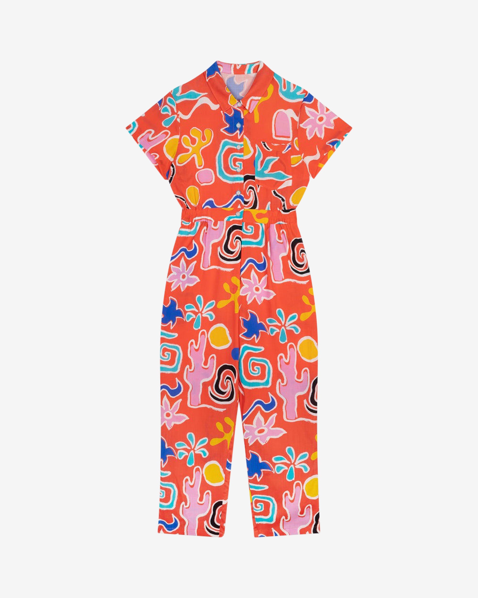 Lowie Desert Print Lyocell Boilersuit - Eco-Friendly Jumpsuit for Women | Lightweight & Breathable One-Piece Outfit | Perfect for Casual Wear, Travel & Outdoor Adventures