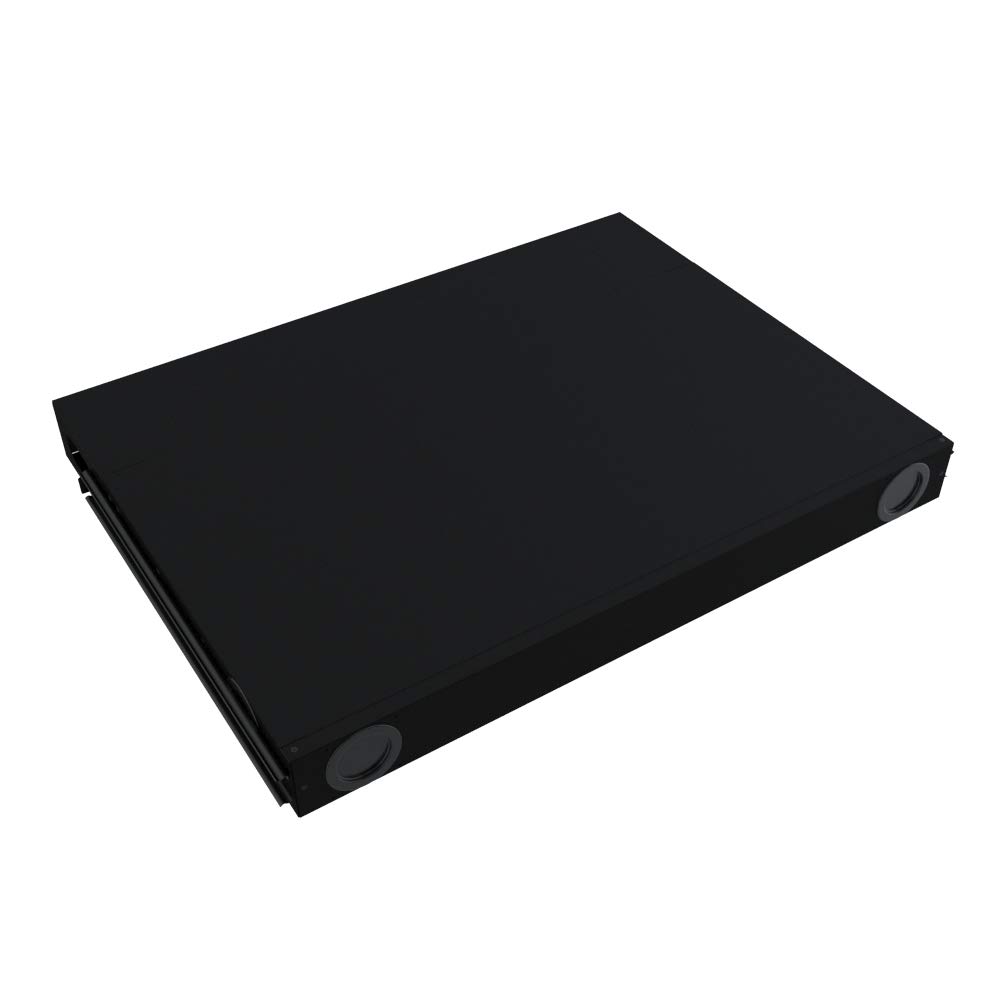 24-Port 1U Rack Mount Fiber Optic Patch Panel Enclosure - Compatible with LC/ST/SC/FC Couplers - Black - Ideal for Data Centers & Network Cabinets