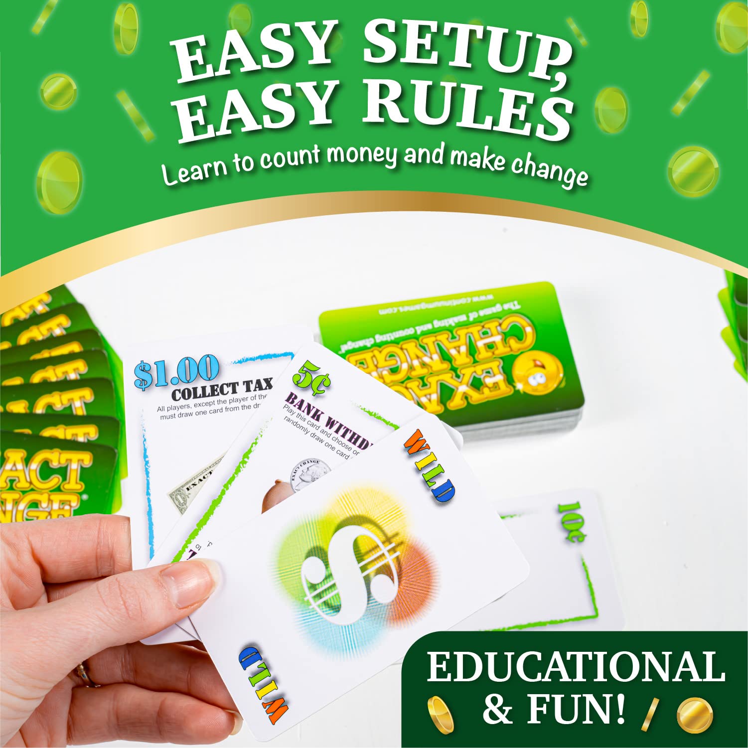 Exact Change Card Game - Fun Educational Money Counting Math Game for Kids | Learn Currency Skills & Financial Literacy | Perfect for Classroom, Homeschool & Family Game Night